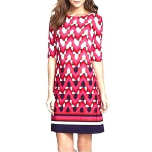 Eliza J Graphic Print Jersey Shift Dress Sz 14 Nwt